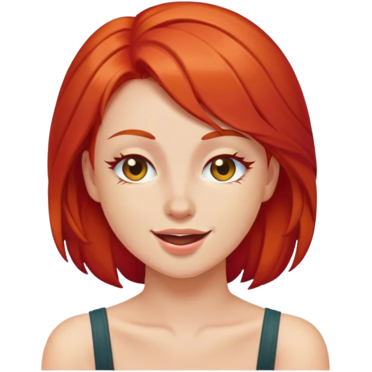 Wink red hair emoji