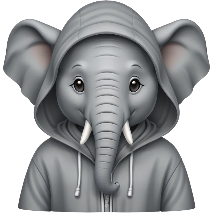 Elephant wearing a hood emoji
