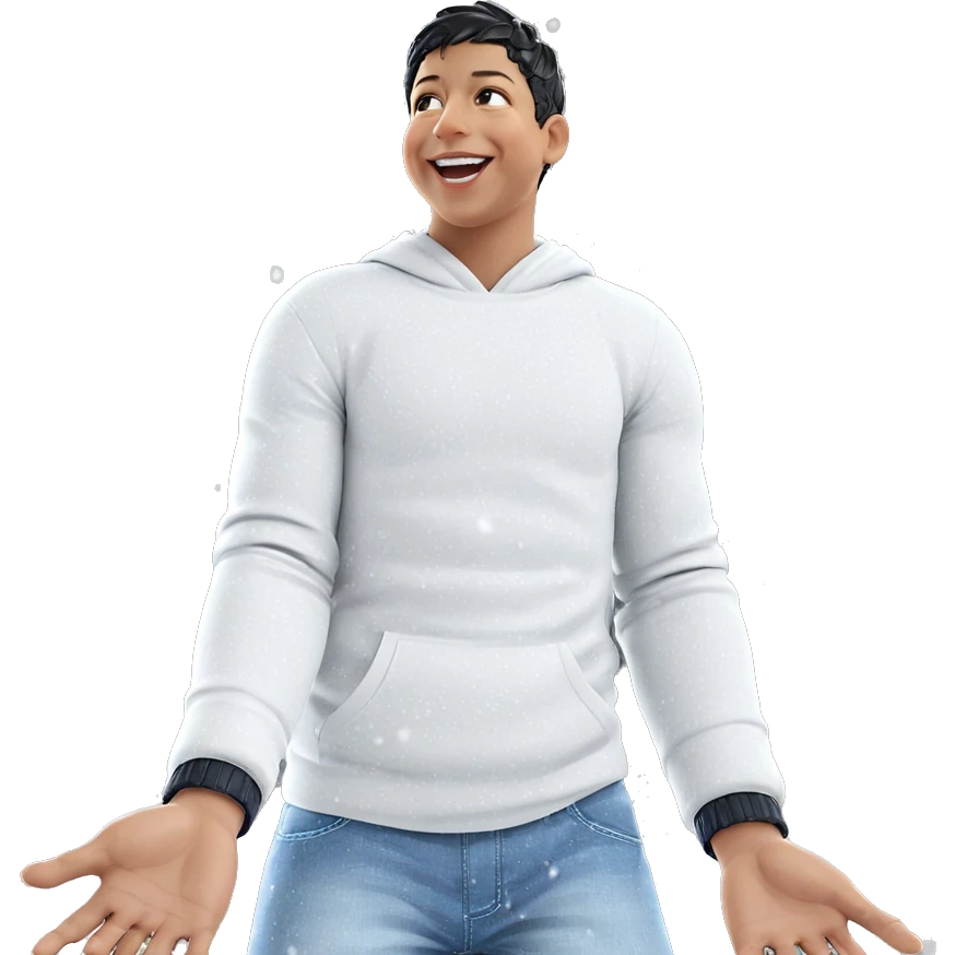 smiling boy in the snow emoji