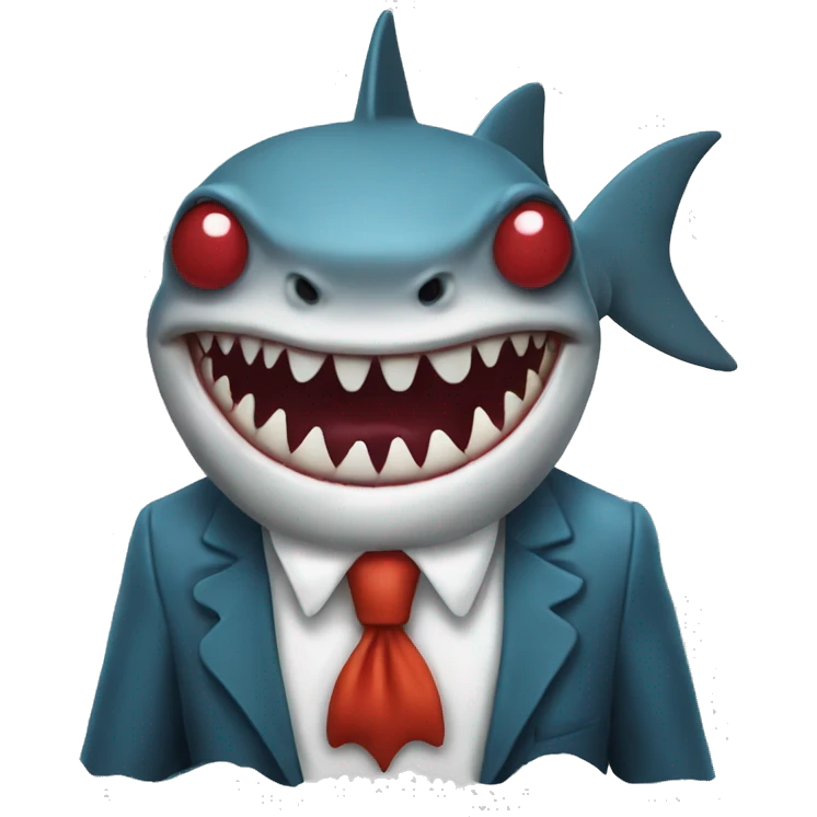 Shark eat clown emoji