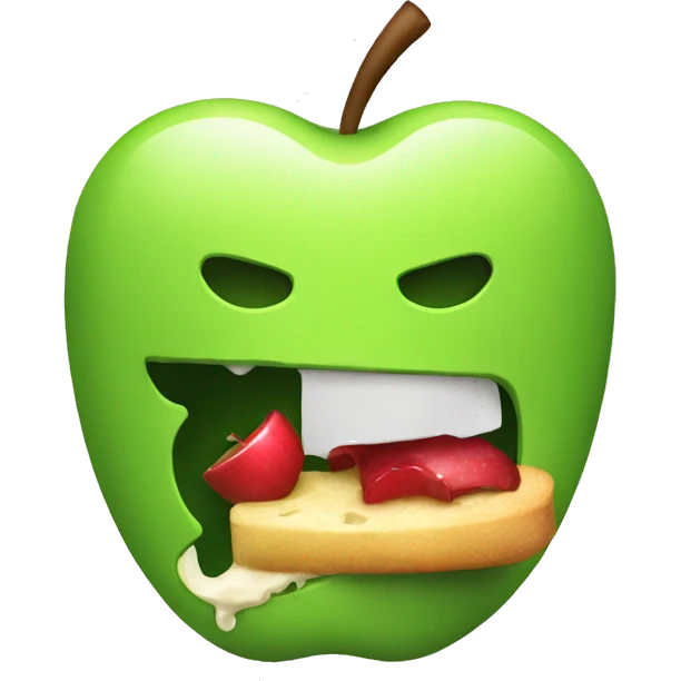 android robot eating ios apple emoji