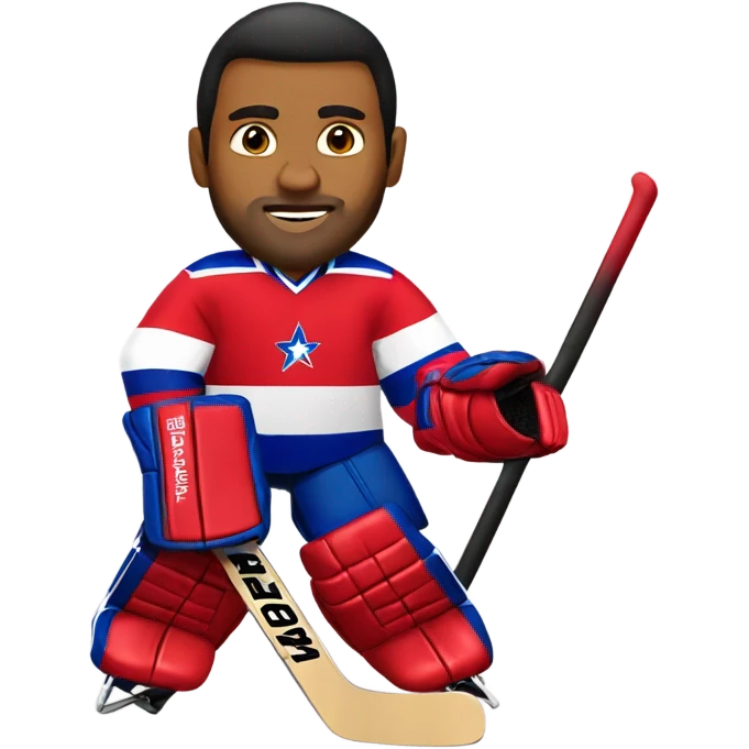 Puerto Rican hockey goalie dad  emoji