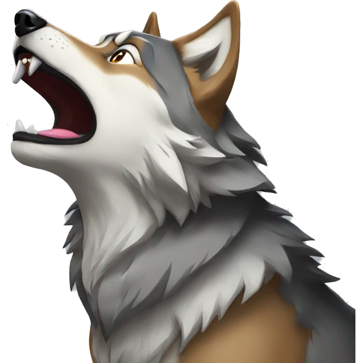 howling alpha wolf emoji