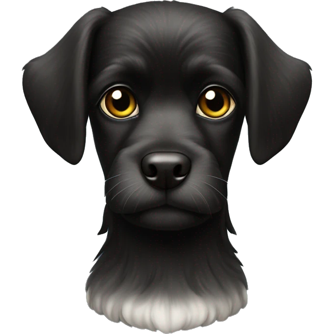 black Belgian Griffon with a white spot on the chest emoji