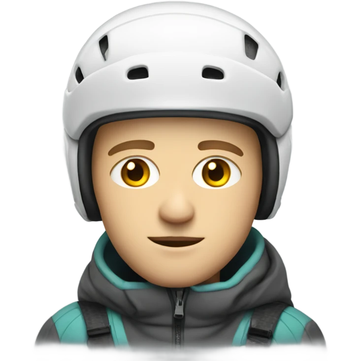 white guy with stubs in skiing gear emoji
