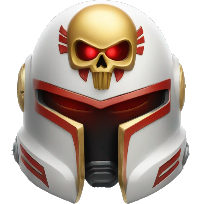 Space Marine helmet with red lenses, featuring the Russian coat of arms. emoji
