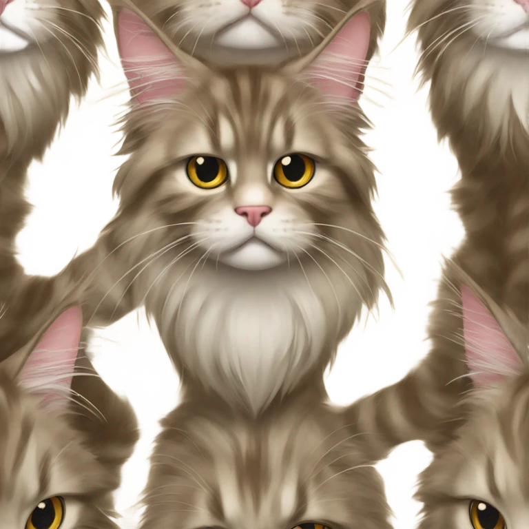 Maine Coon cat shows thumbs down emoji