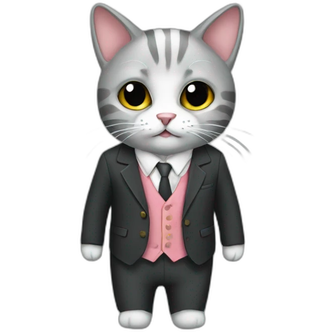 Cat wear suit emoji