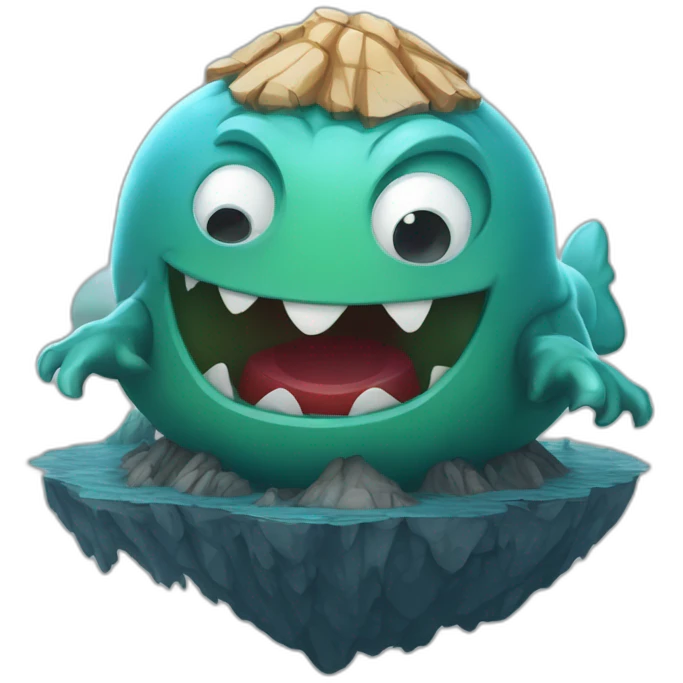 Monstre sur une île flottante  emoji