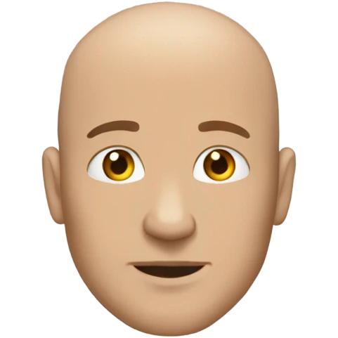 medium skin with a bald Mann skin white  emoji