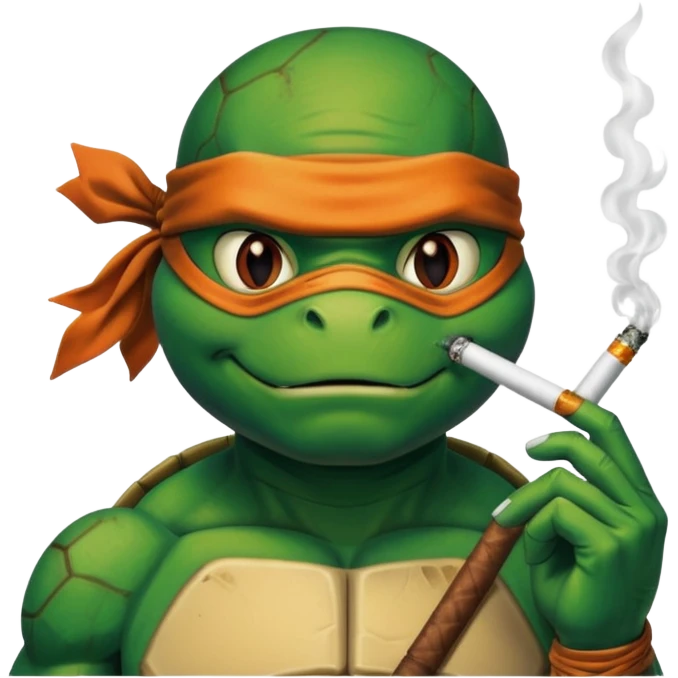 Ninja turtle smoking  emoji