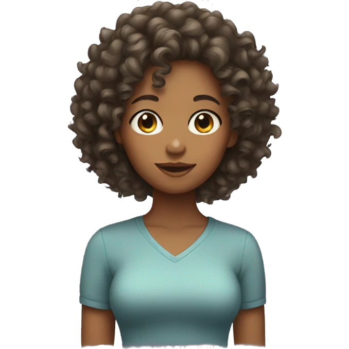 Girl with curly hair  emoji