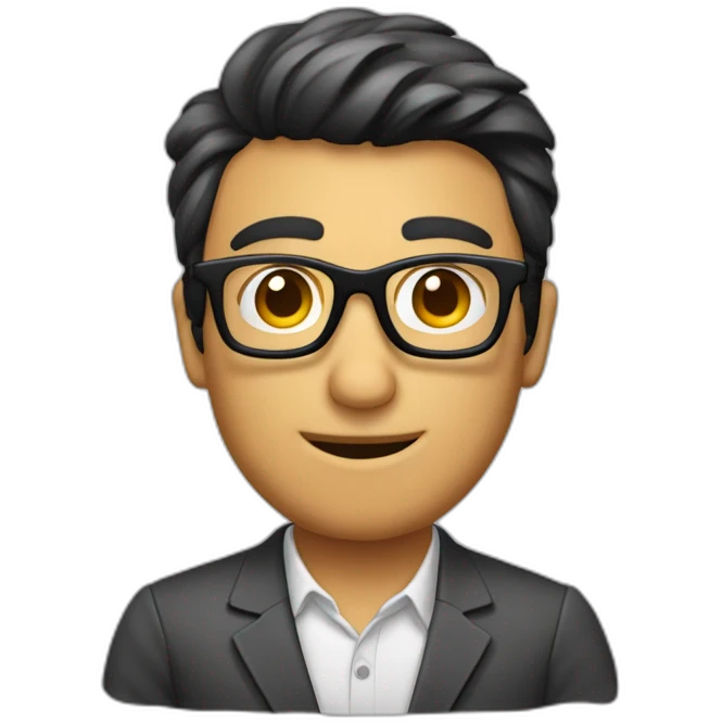 Hombre calvo moreno con gafas emoji