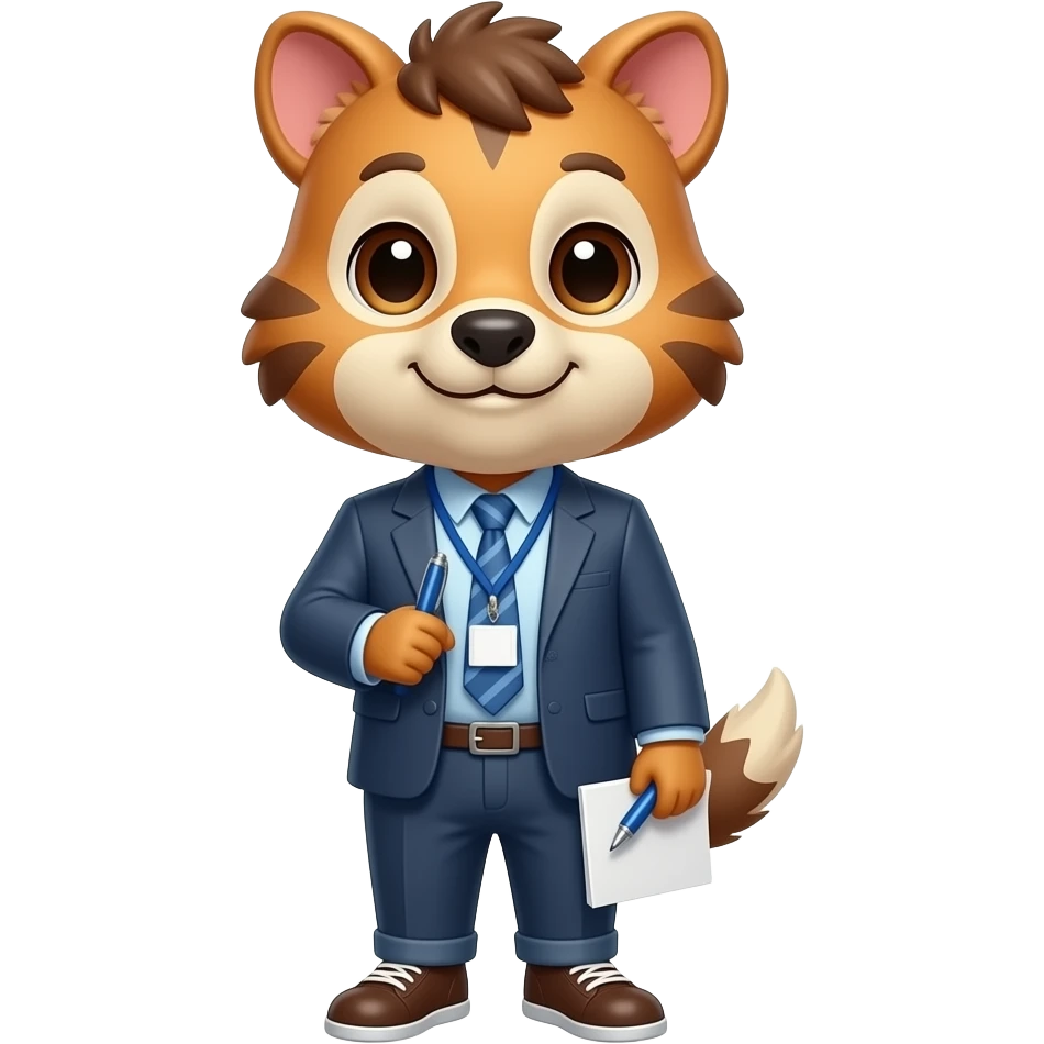 animal journalist with note and pen emoji