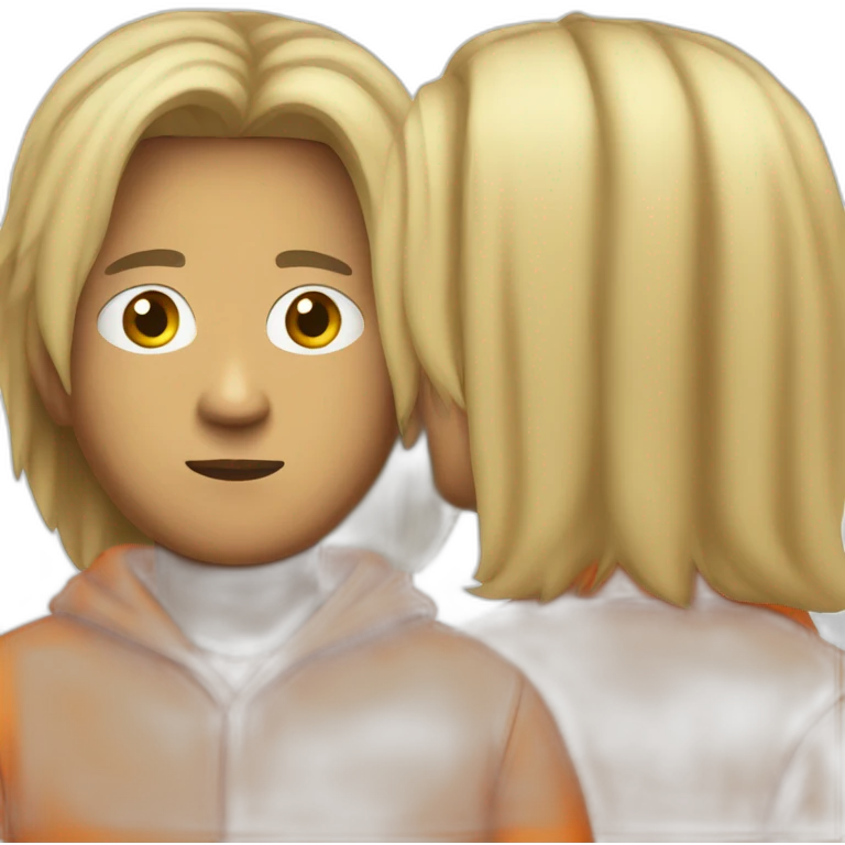 Asian man in prison orange jumpsuit emoji