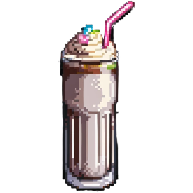 milkshake in a tall glass with a straw emoji