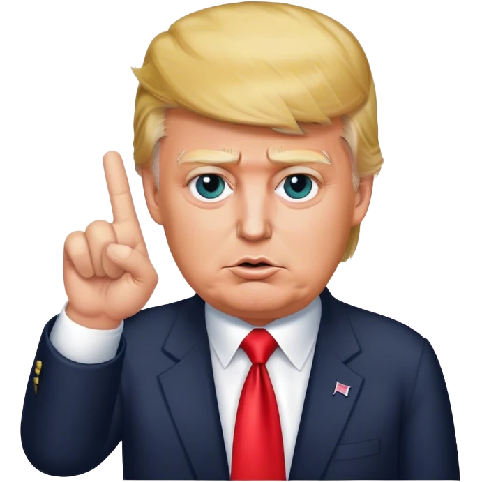 Donald  Trump shows hand  victory hyperrealistic emoji
