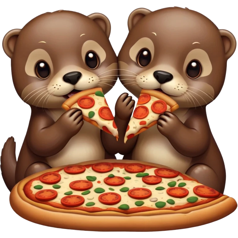 Otters, pizza emoji