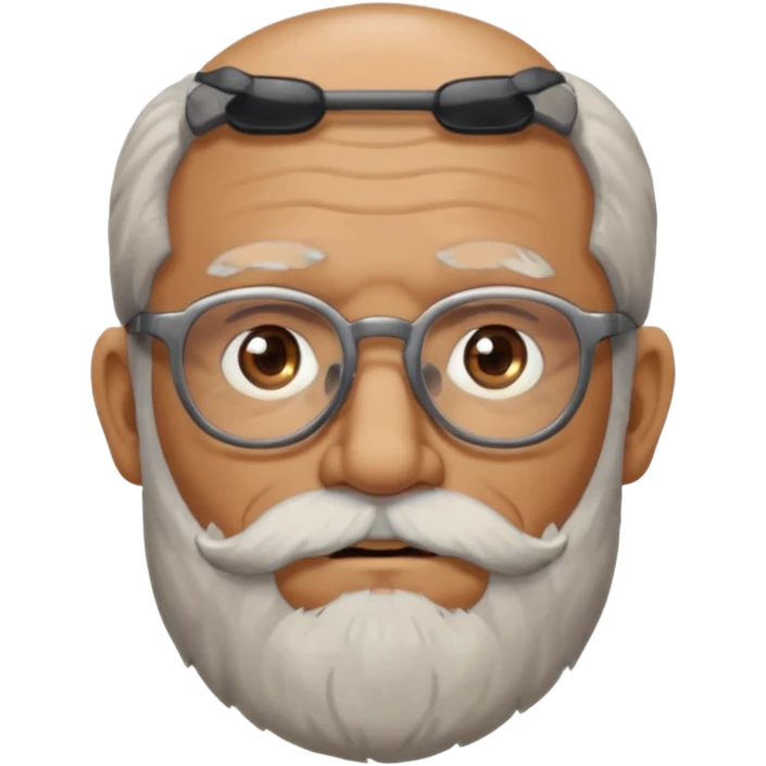 old man with big, scruffy beard wearing glasses emoji