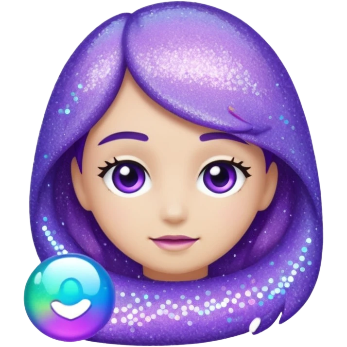Glitter Purple and Cian add emoji