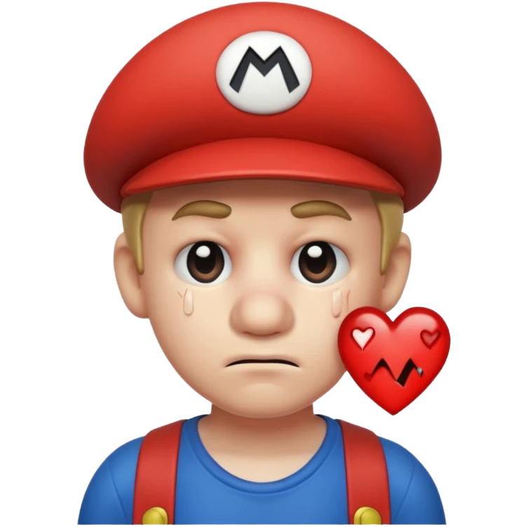 Mario bros con corazón roto emoji