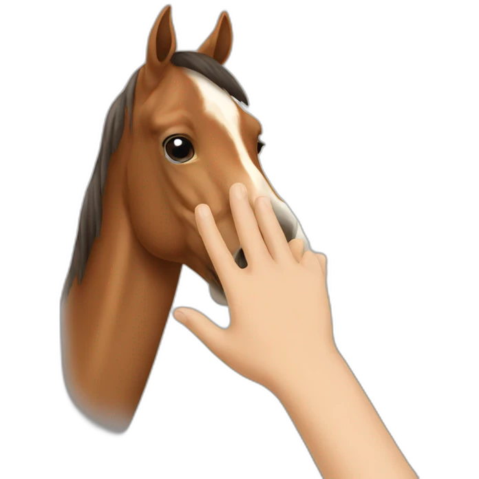 hand petting horse emoji