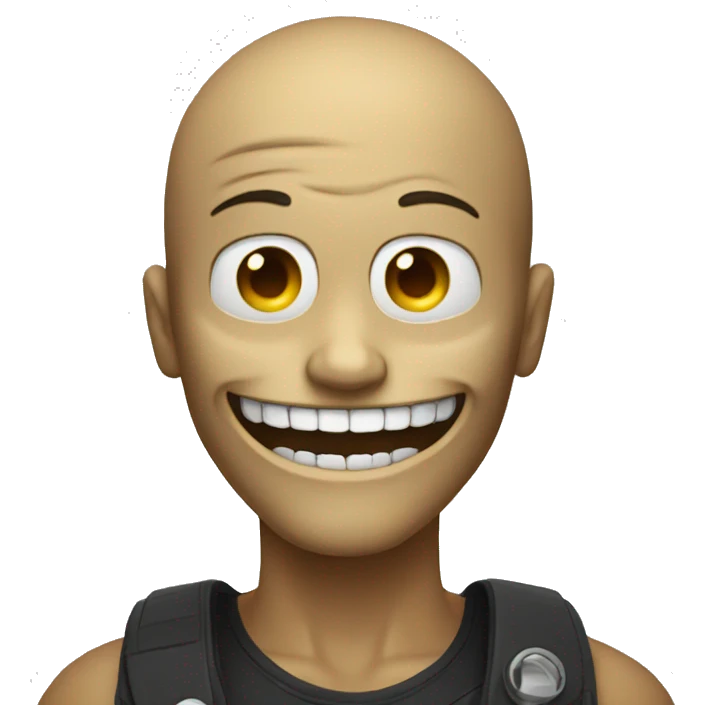 create an emoji with a skull and make him smirk emoji