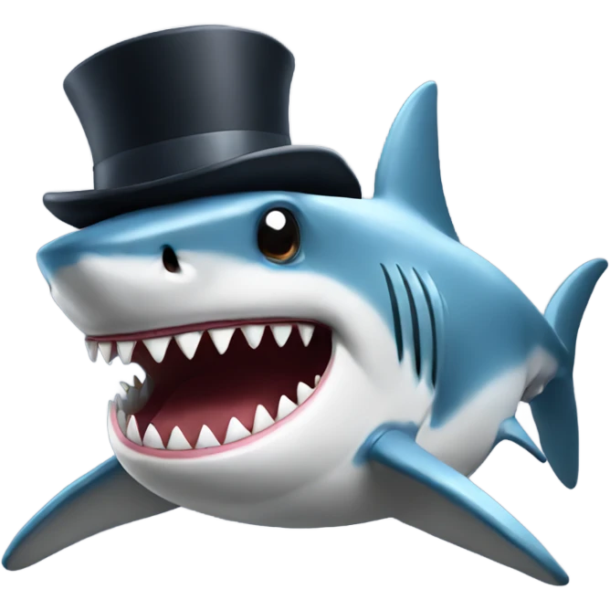Shark with a top hat emoji