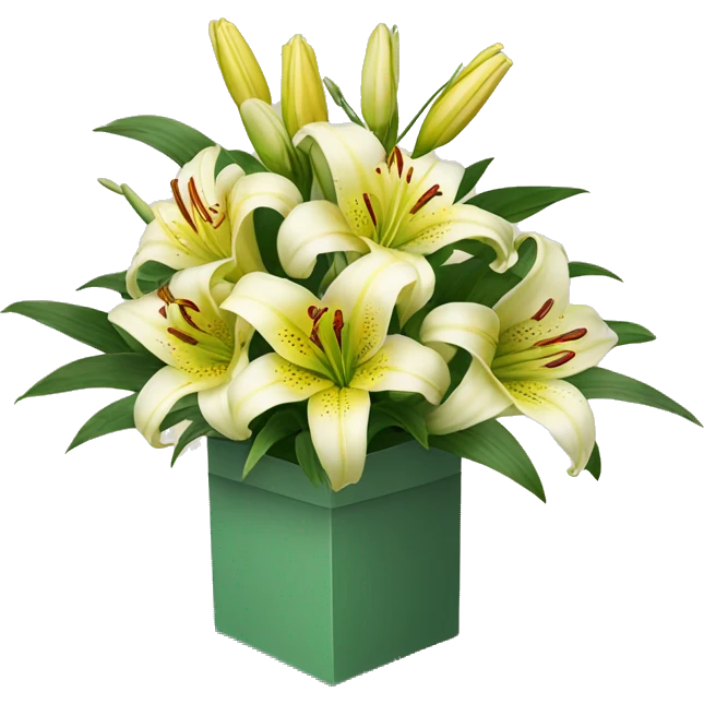 bouquet of lilies in a box emoji