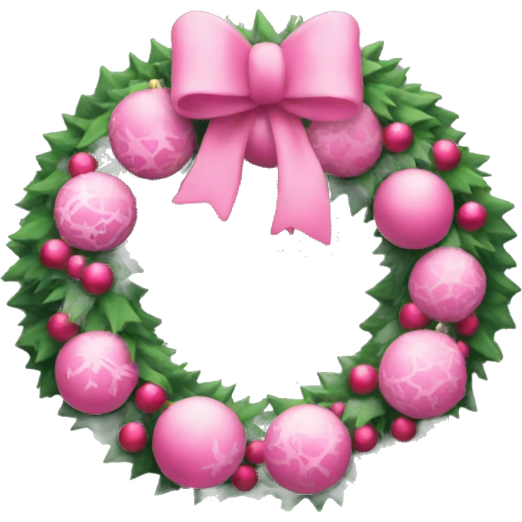 Pink Christmas wreath emoji
