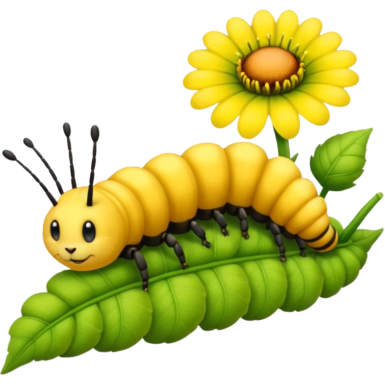 
caterpillar on flower emoji