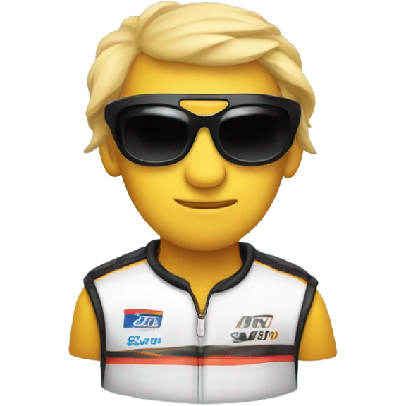 Race car with sunglasses emoji