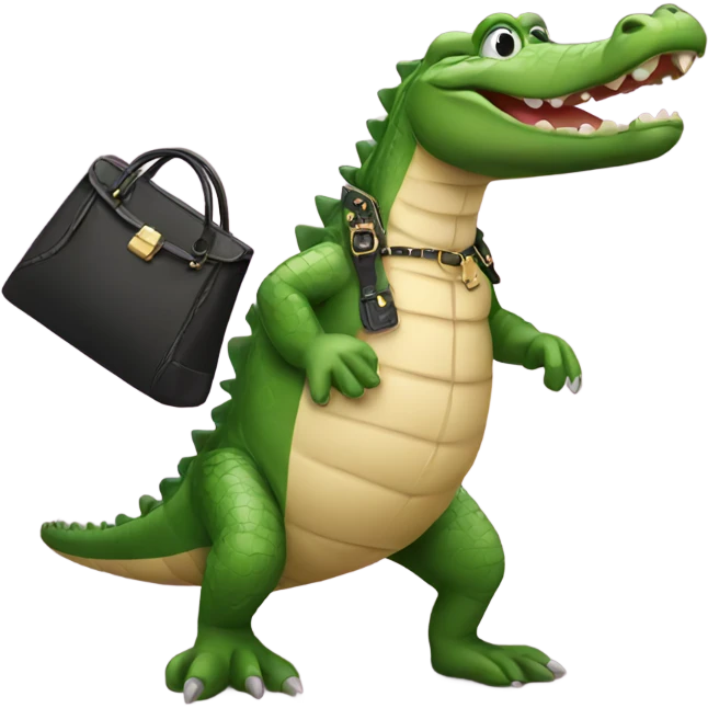 alligator with purse emoji