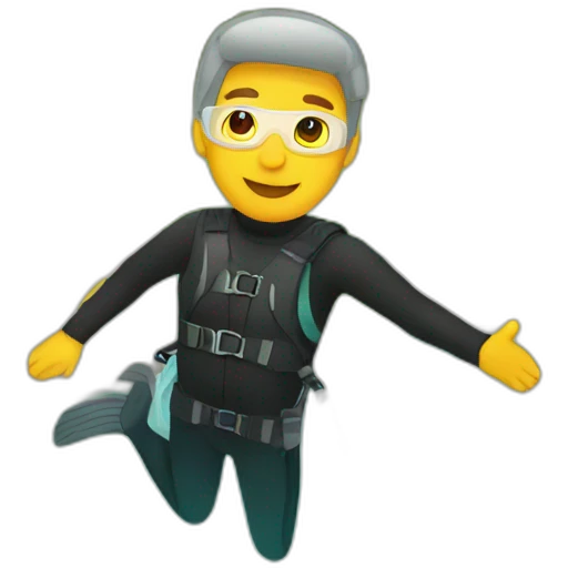 man pretending to scuba dive in a duck pond emoji