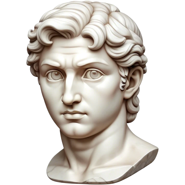 Cinematic Realistic Michelangelo's David Sculpture Emoji, depicted as a masterful Renaissance statue with idealized proportions and a serene noble expression, rendered with lifelike marble textures and soft classical lighting that captures its timeless beauty. emoji