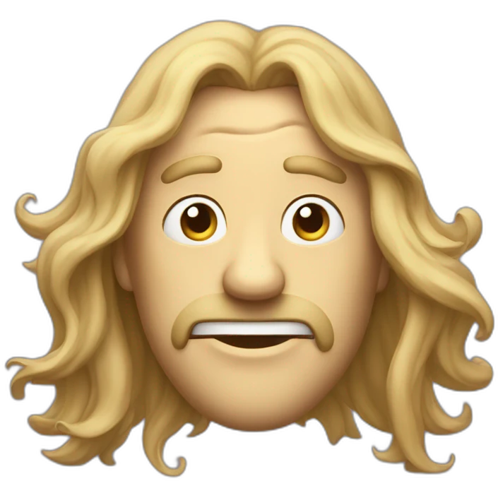 a pale windy grimace of man with long hair emoji