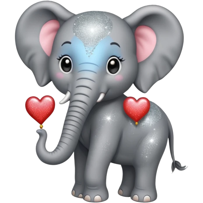 Elephant with glitter heart  emoji