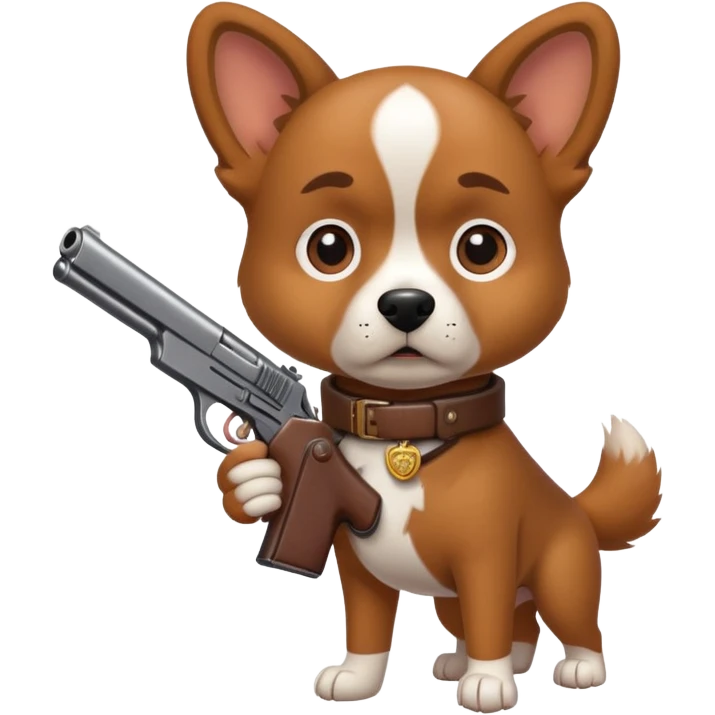Dog with a gun emoji