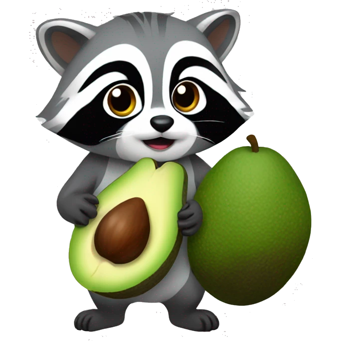 racoon with avocado emoji