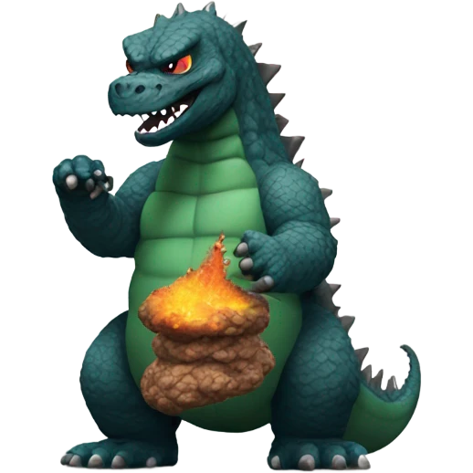 godzilla holding poop emoji emoji