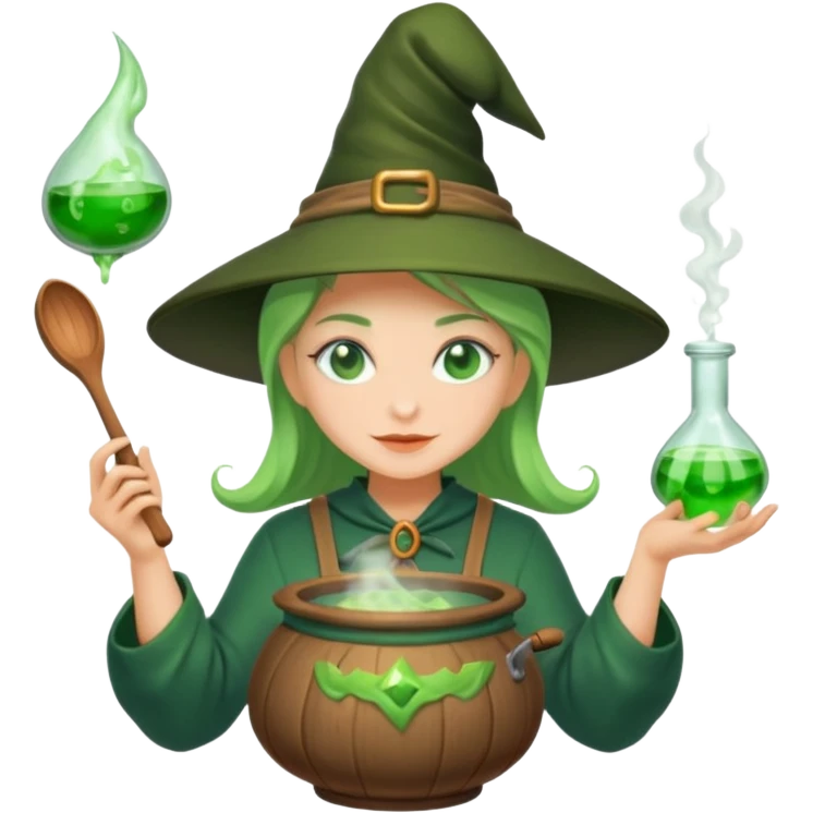 green witch cooking potion emoji
