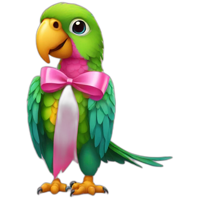 Parrot with pink ribbon  emoji