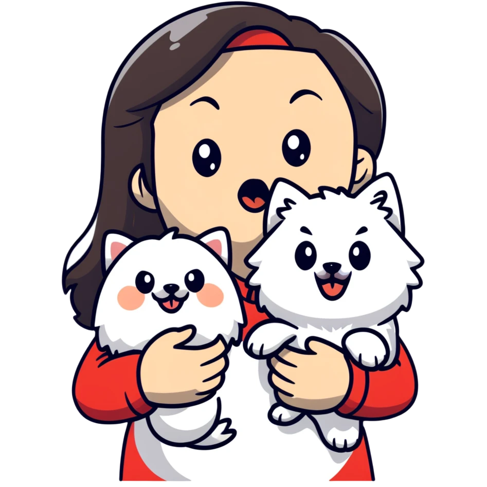 Mom angry with a pomeranian emoji