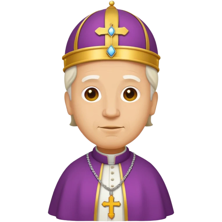 Pope Leo XIV as an expressive emoji icon, simplified, bold outlines, flat colors emoji