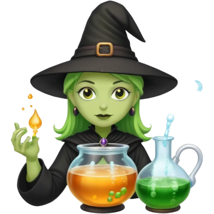green witch cooking potion emoji