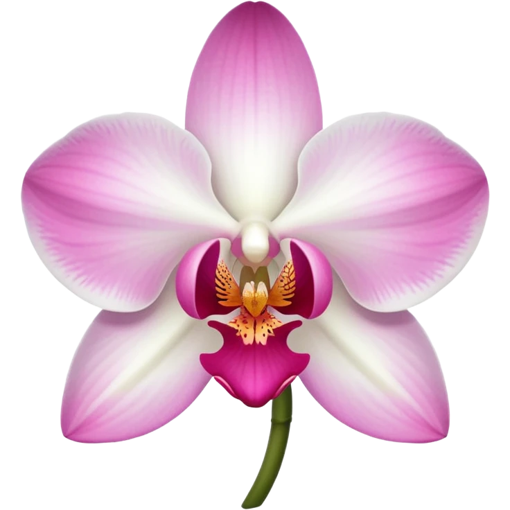 White orchid with pink middle emoji