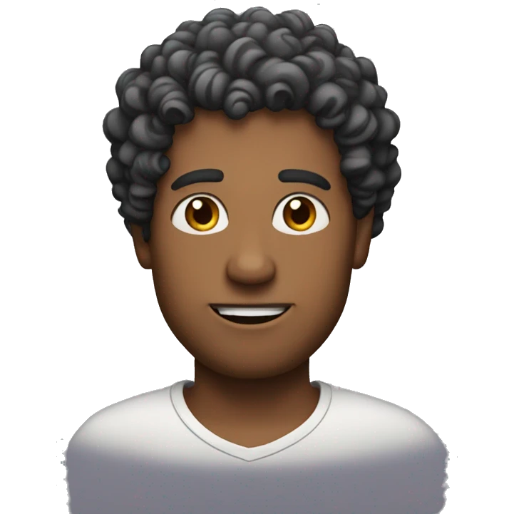 man with curly hair emoji
