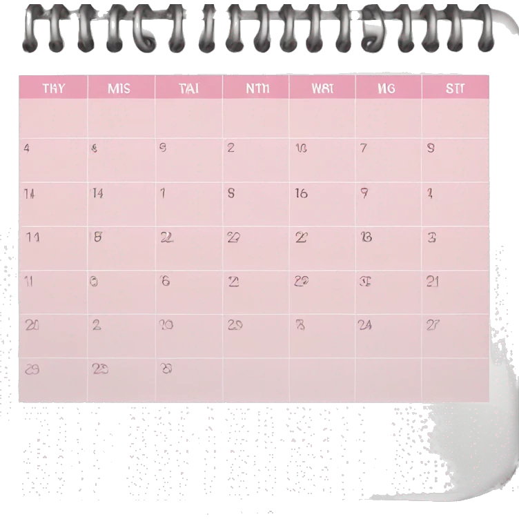 Light pink and white calendar emoji