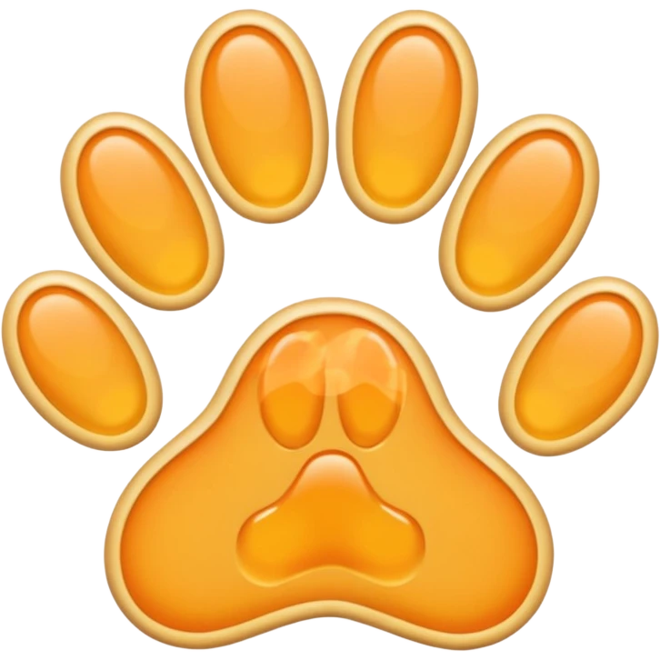 a very light pale pastel yellow-orange pawprint emoji