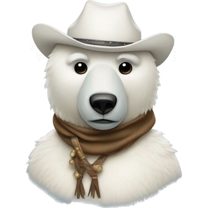 polar bear with a fancy mask and cowboy hat emoji